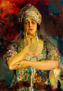 歌手ナデジダ・プレビツカヤ・コンスタンチン・ソモフの肖像 Oil Paintings
